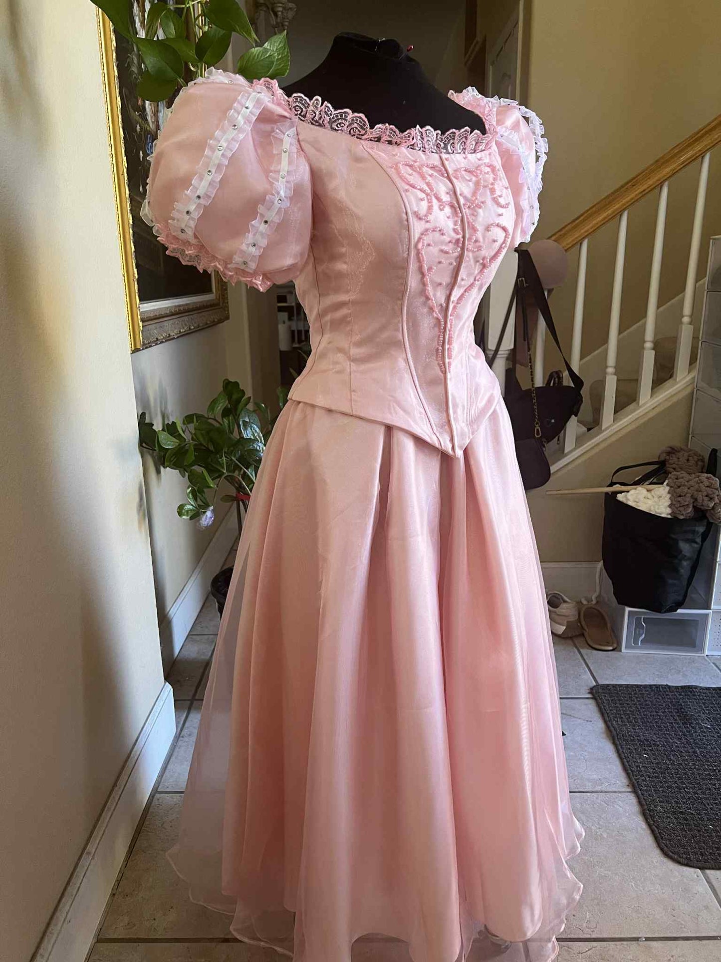 Ariel-Inspired Pink Princess Gown, Premium Fairytale Stage & Event Dress