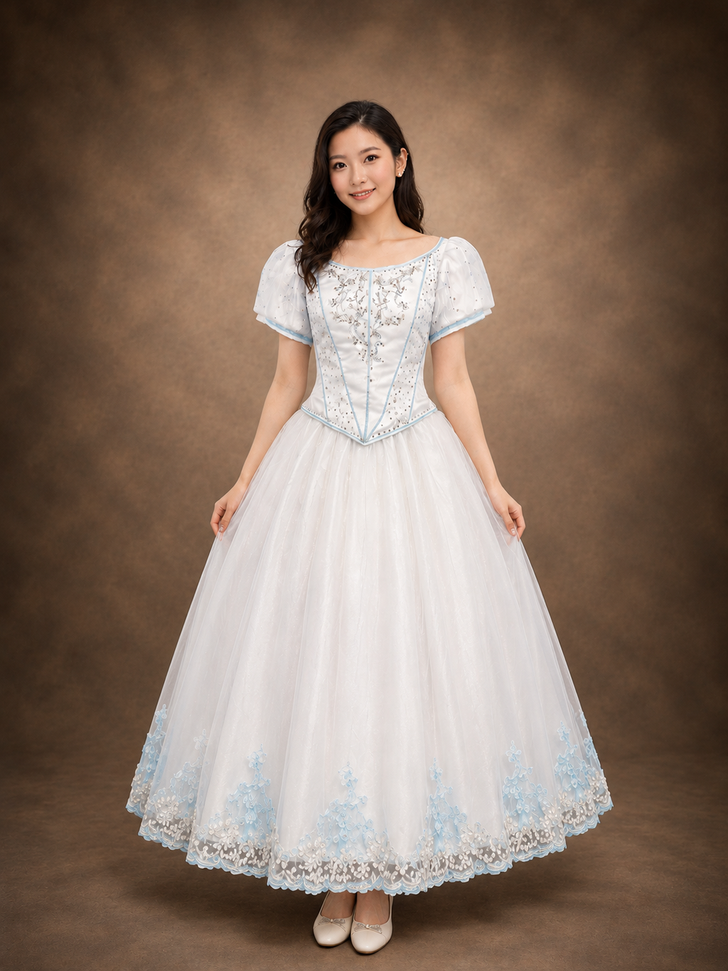 White Fantasy Mermaid  Wedding Princess Gown Costume