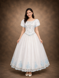 White Fantasy Mermaid  Wedding Princess Gown Costume